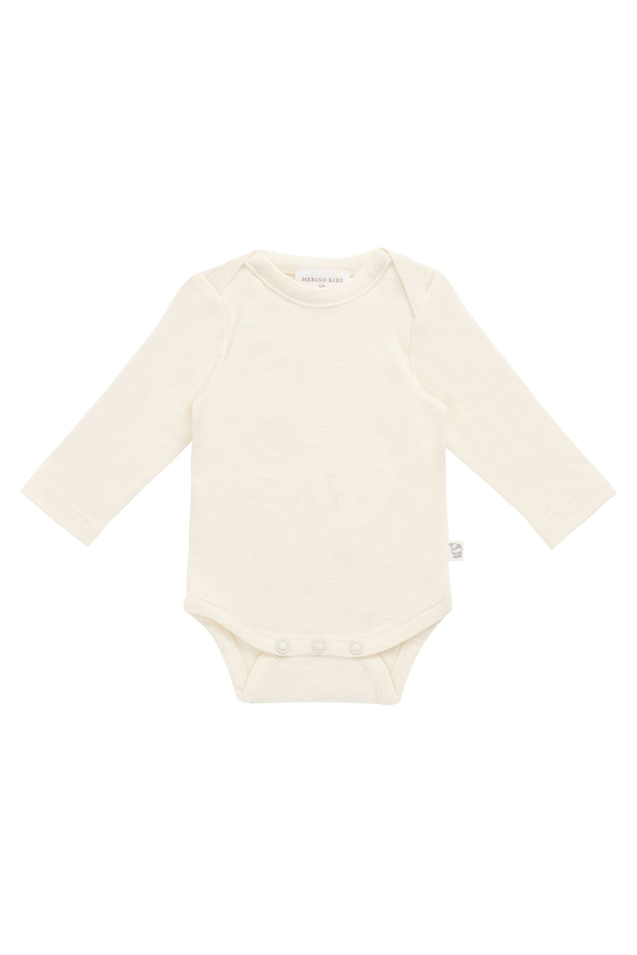 Merino Long Sleeve Envelope Bodysuit - Cloud Childrens Bodysuit from Jamie Kay NZ