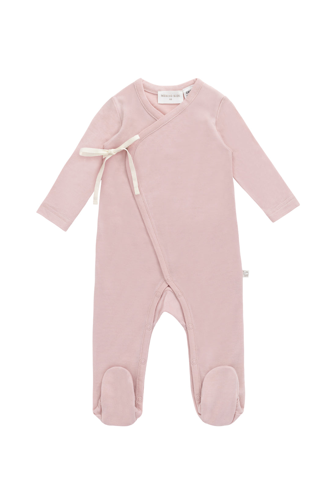 Merino Wrap Onepiece - Cloud Pink Childrens Onepiece from Jamie Kay NZ