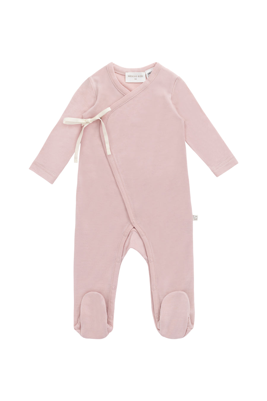 Merino Wrap Onepiece - Cloud Pink Childrens Onepiece from Jamie Kay NZ