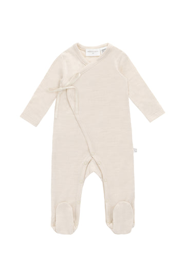 Merino Wrap Onepiece - Natural Childrens Onepiece from Jamie Kay NZ