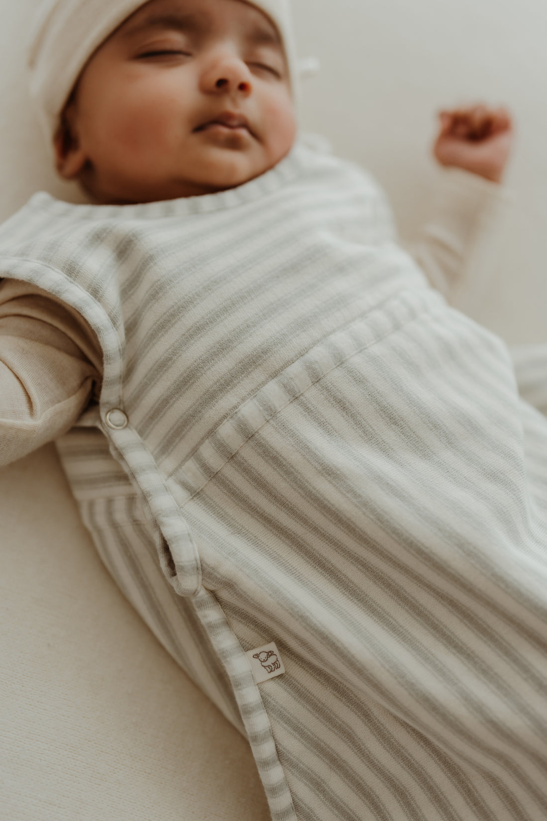 Merino Kids Go Go Bag - Duvet - Variegated Stripe Mist Childrens Sleep Gown from Jamie Kay NZ
