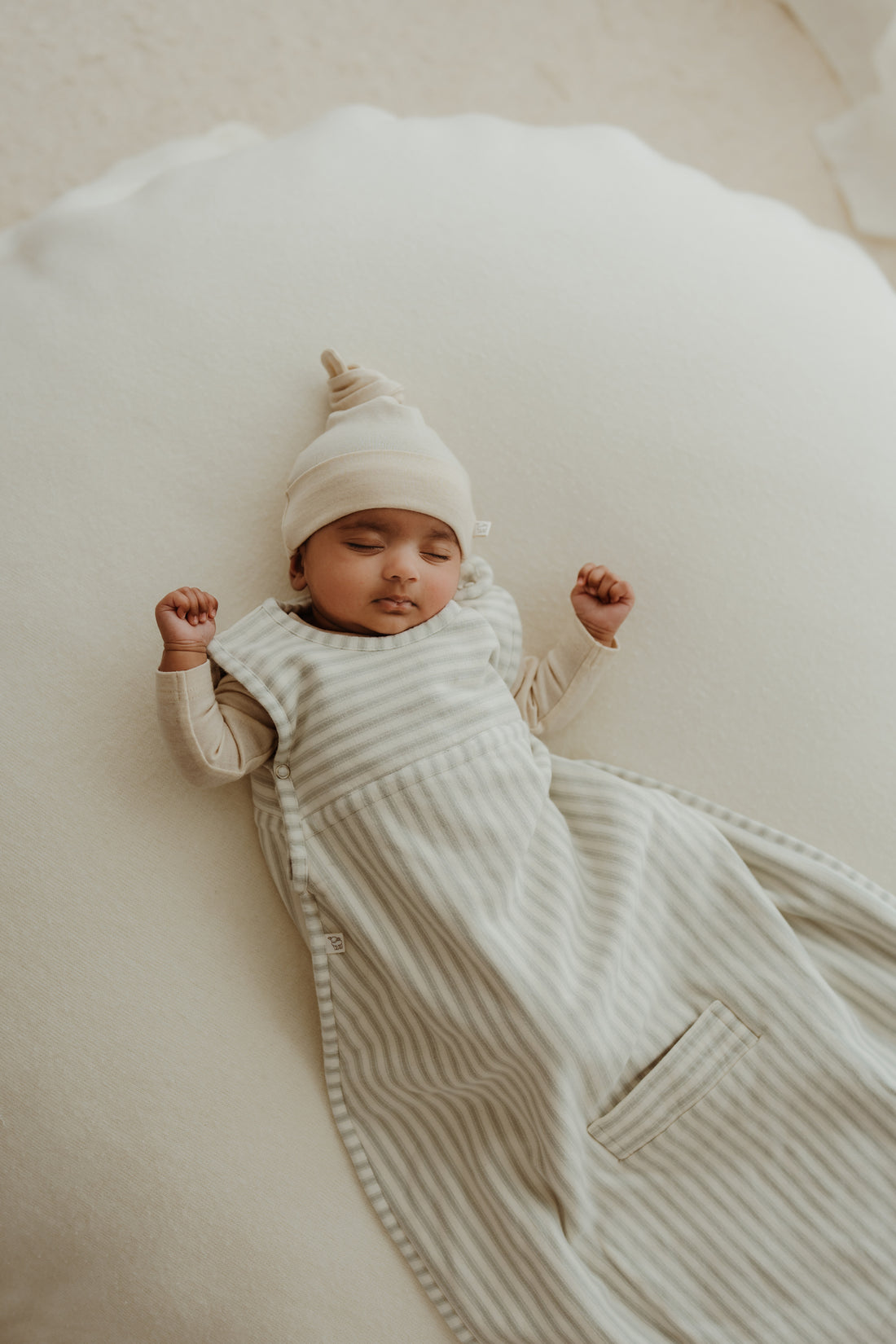 Merino Kids Go Go Bag - Duvet - Variegated Stripe Mist Childrens Sleep Gown from Jamie Kay NZ