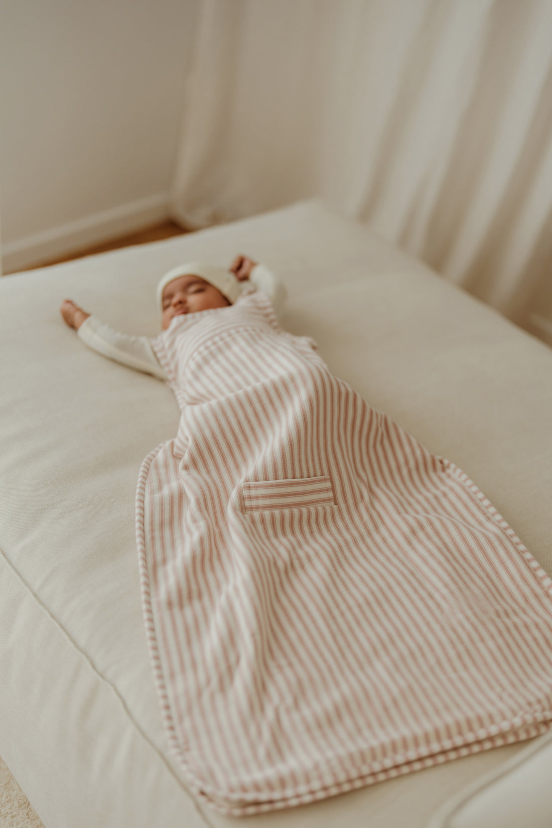 Merino Kids Go Go Bag - Duvet - Variegated Stripe Mauve Childrens Sleeping Bag from Jamie Kay NZ