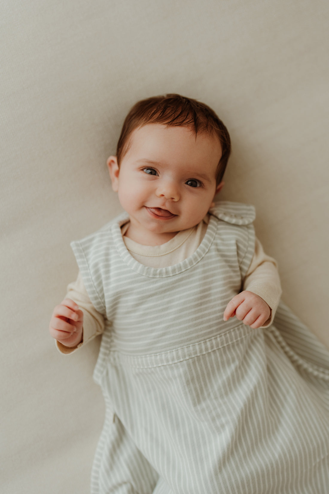 Merino Kids Go Go Bag - All Seasons - Turtle Dove Stripe Childrens Sleeping Bag from Jamie Kay NZ