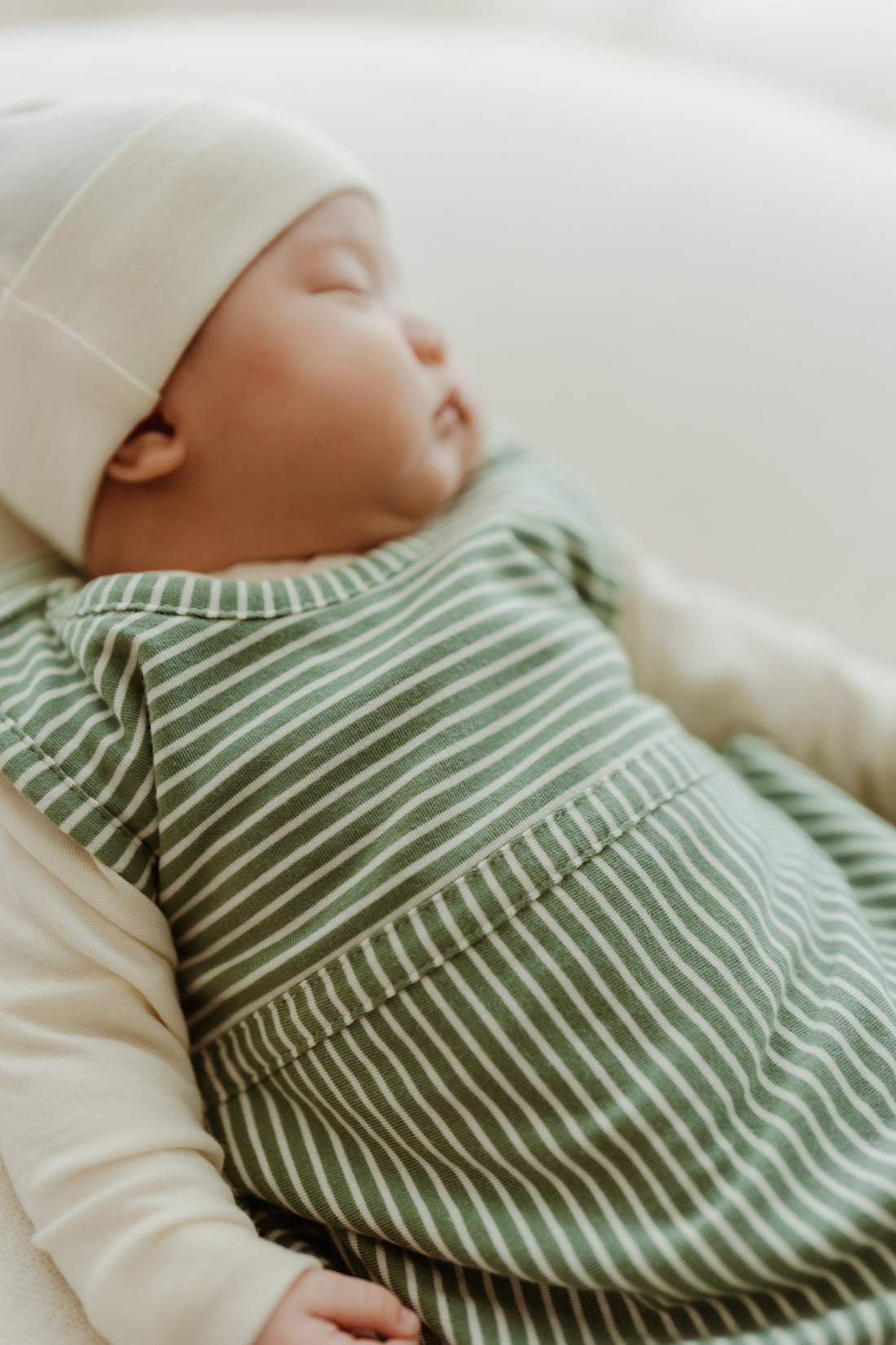 Merino Kids Go Go Bag - All Seasons - Olive Stripe Childrens Sleeping Bag from Jamie Kay NZ