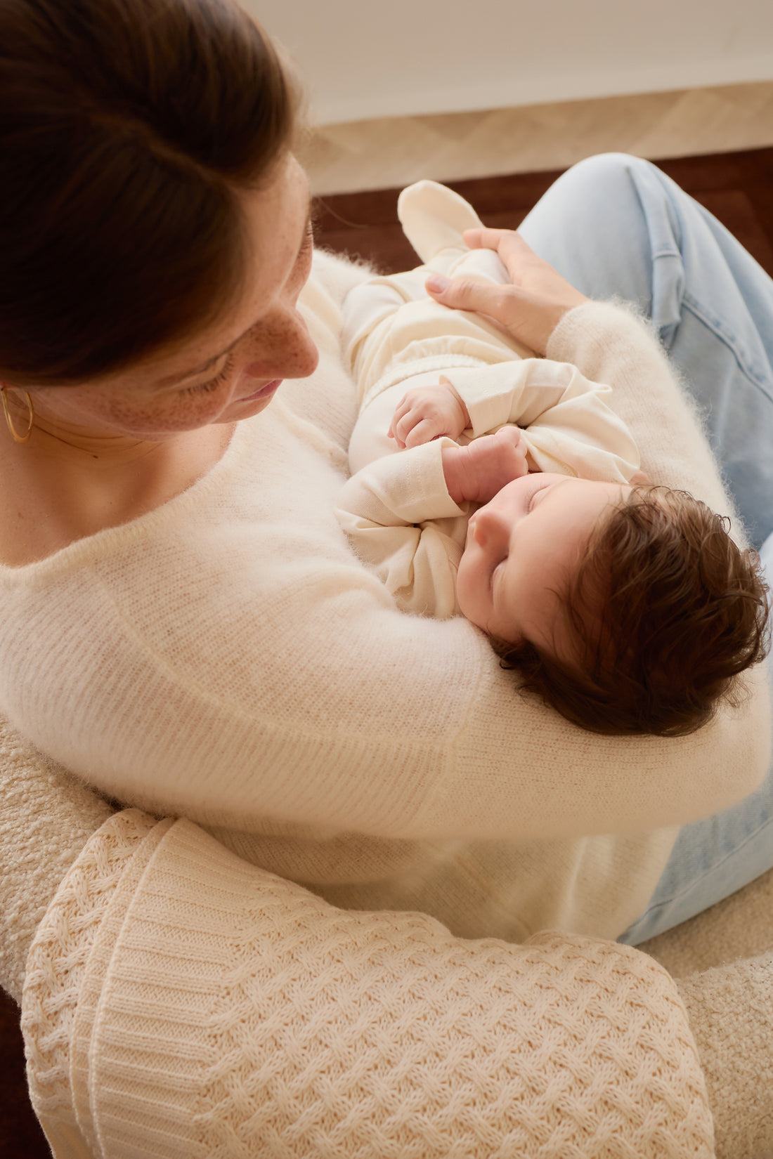 Merino Long Sleeve Envelope Bodysuit - Cloud Childrens Bodysuit from Jamie Kay NZ