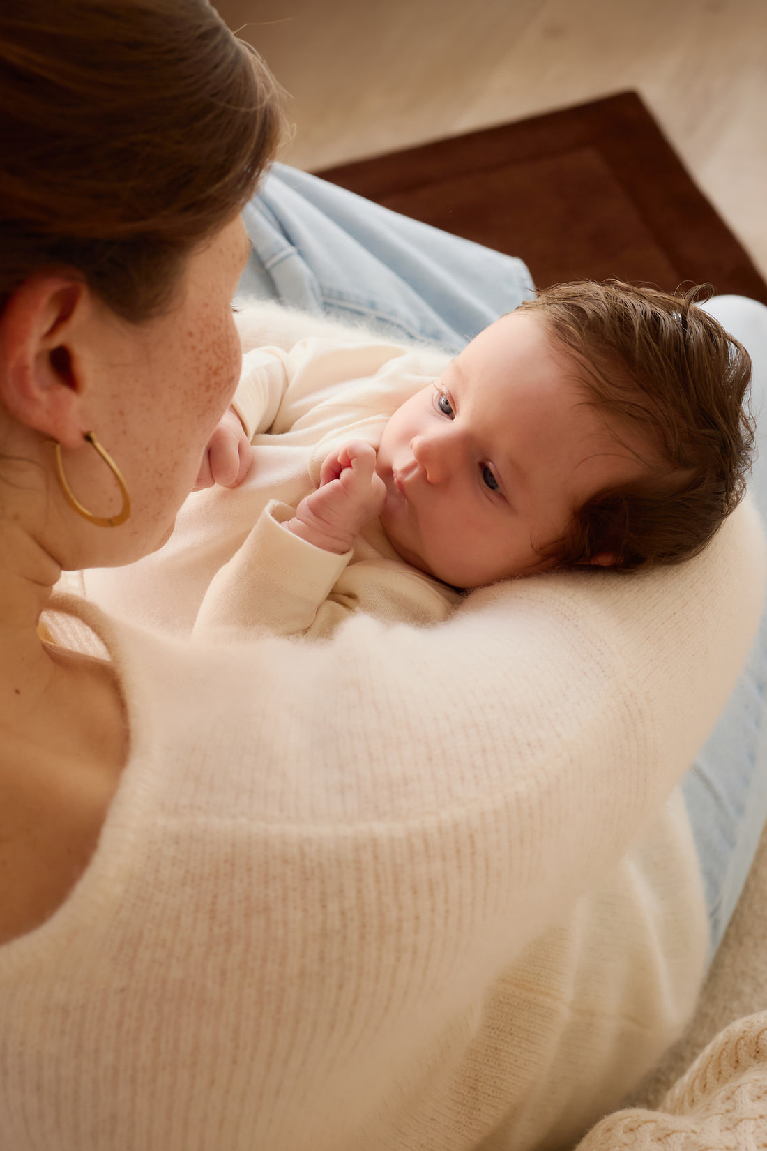 Merino Long Sleeve Envelope Bodysuit - Cloud Childrens Bodysuit from Jamie Kay NZ