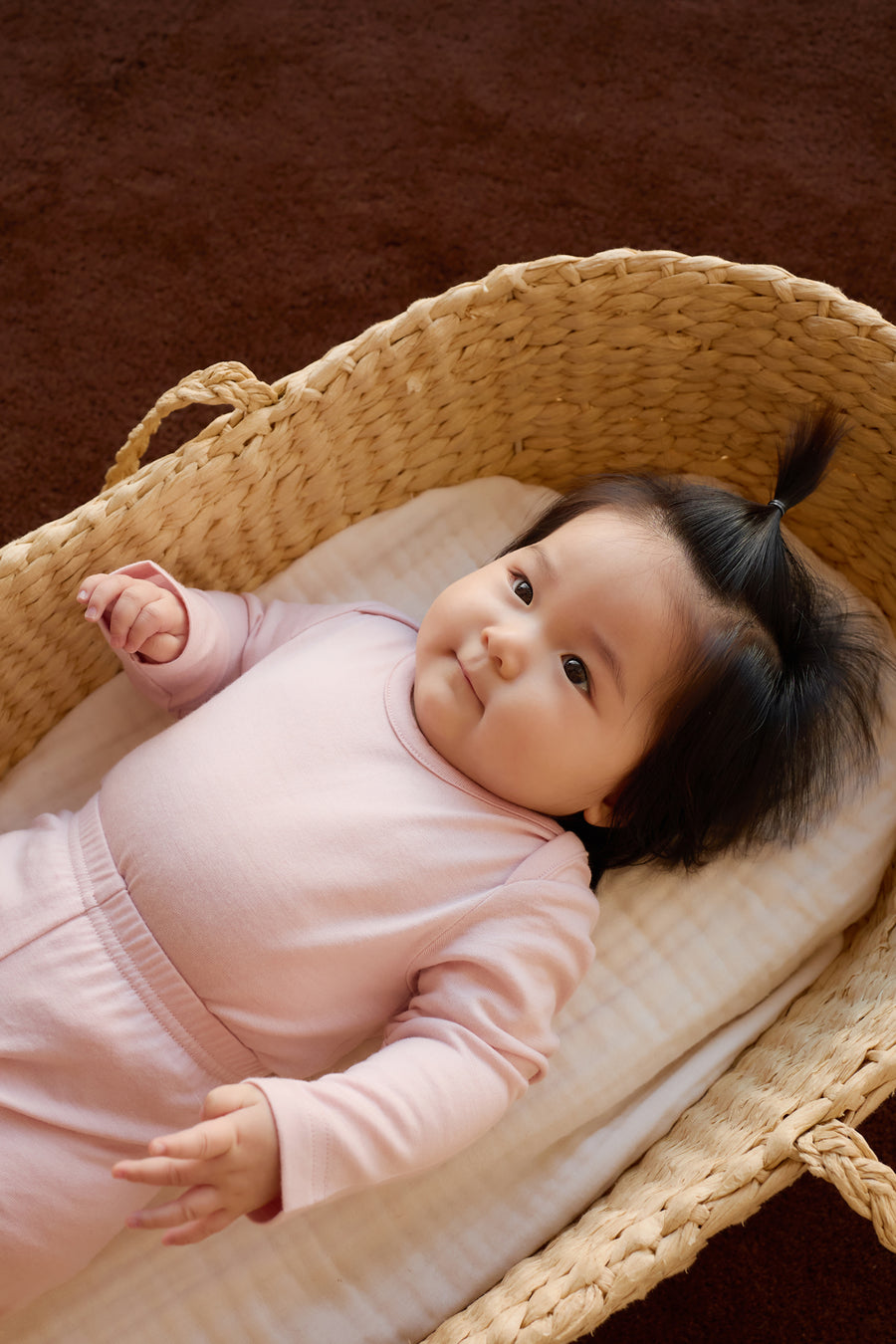 Merino Long Sleeve Envelope Bodysuit - Cloud Pink Childrens Bodysuit from Jamie Kay NZ