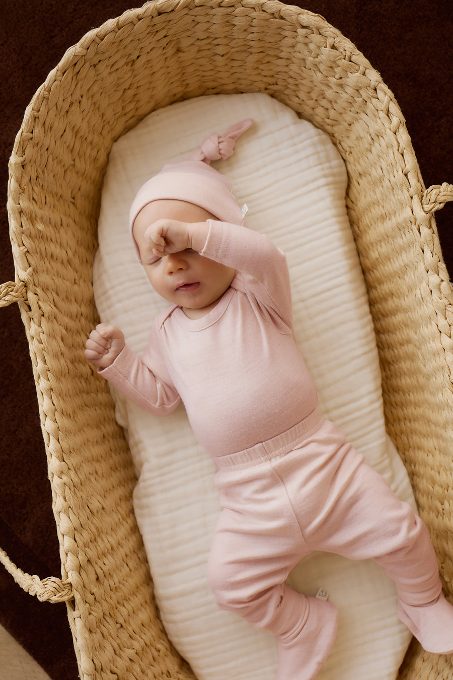 Merino Long Sleeve Envelope Bodysuit - Cloud Pink Childrens Bodysuit from Jamie Kay NZ