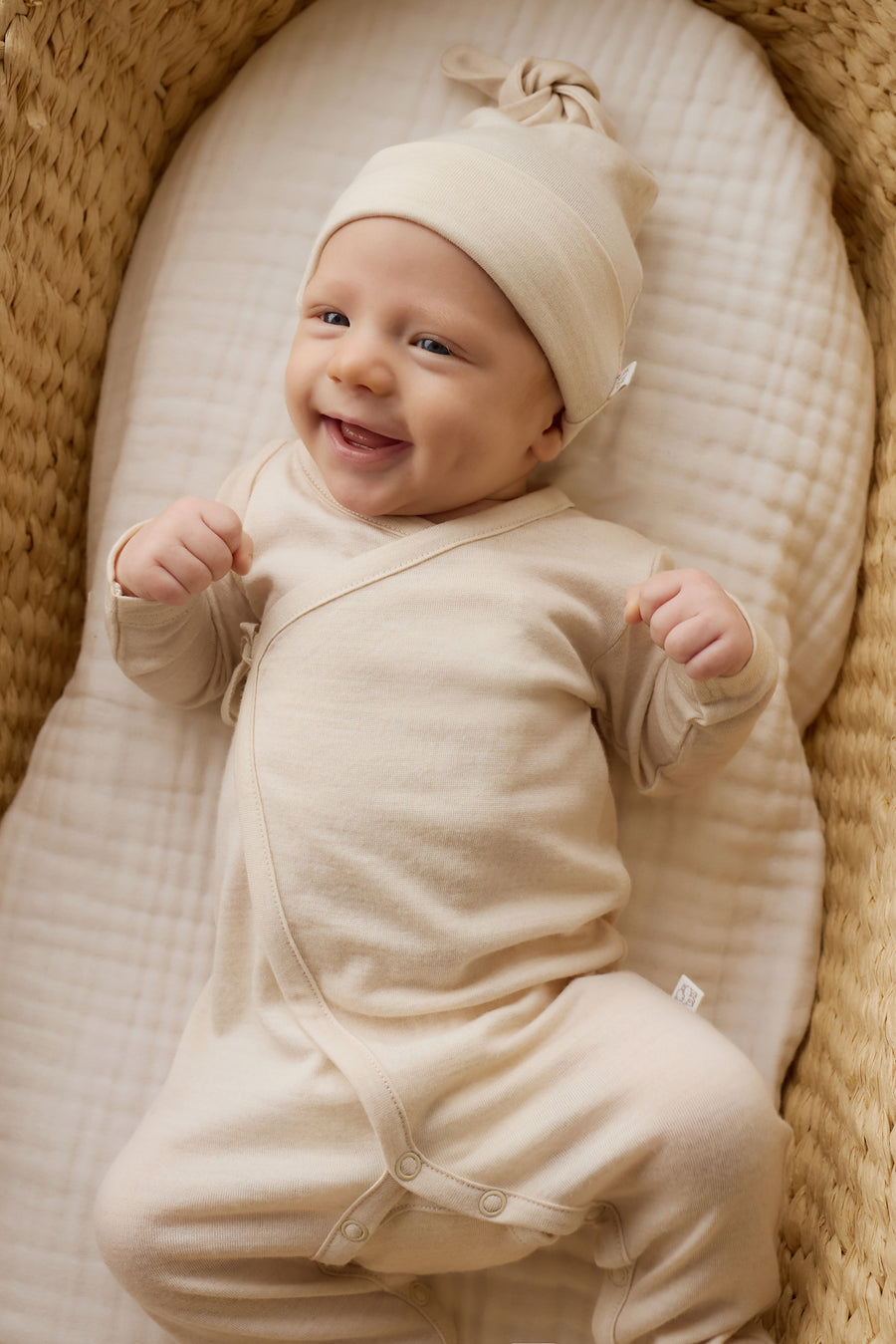 Merino Wrap Onepiece - Natural Childrens Onepiece from Jamie Kay NZ