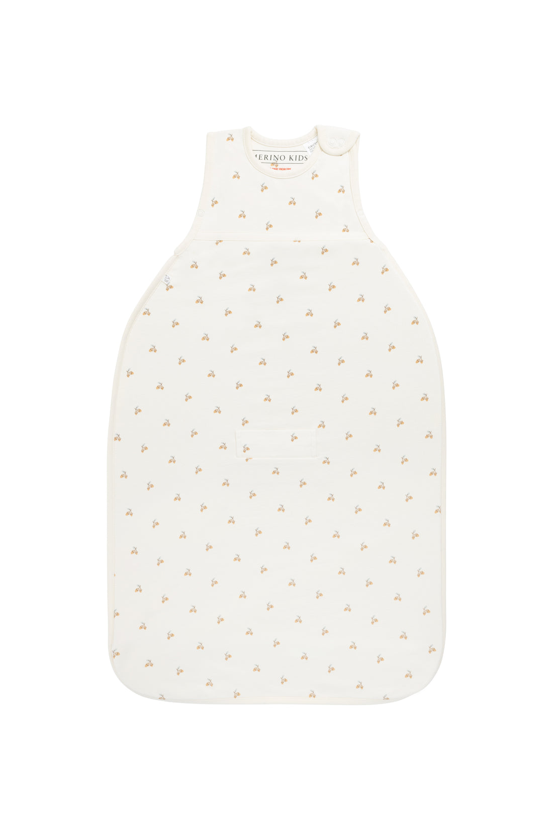 Merino Kids Go Go Bag All Seasons - Woodland Acorns White Childrens Sleeping Bag from Jamie Kay NZ
