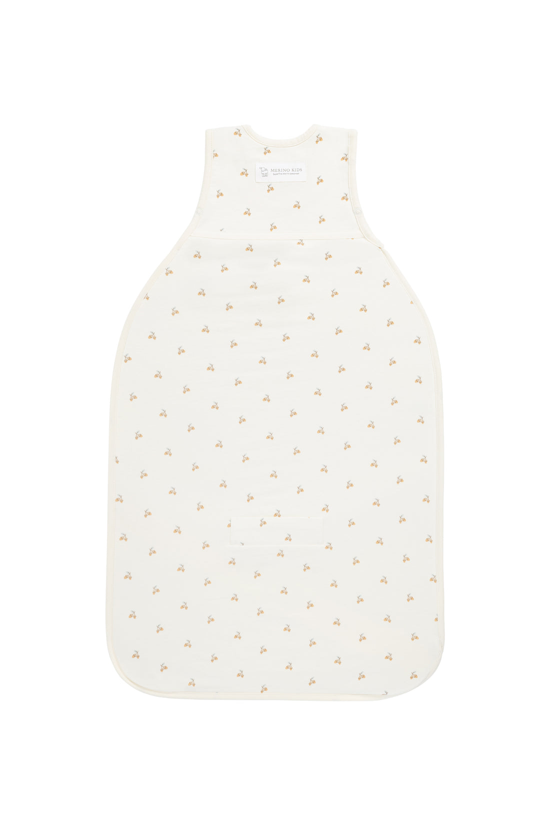 Merino Kids Go Go Bag All Seasons - Woodland Acorns White Childrens Sleeping Bag from Jamie Kay NZ