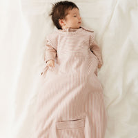 Merino Kids Go Go Bag - All Seasons - Misty Rose Stripe Childrens Sleeping Bag from Jamie Kay NZ