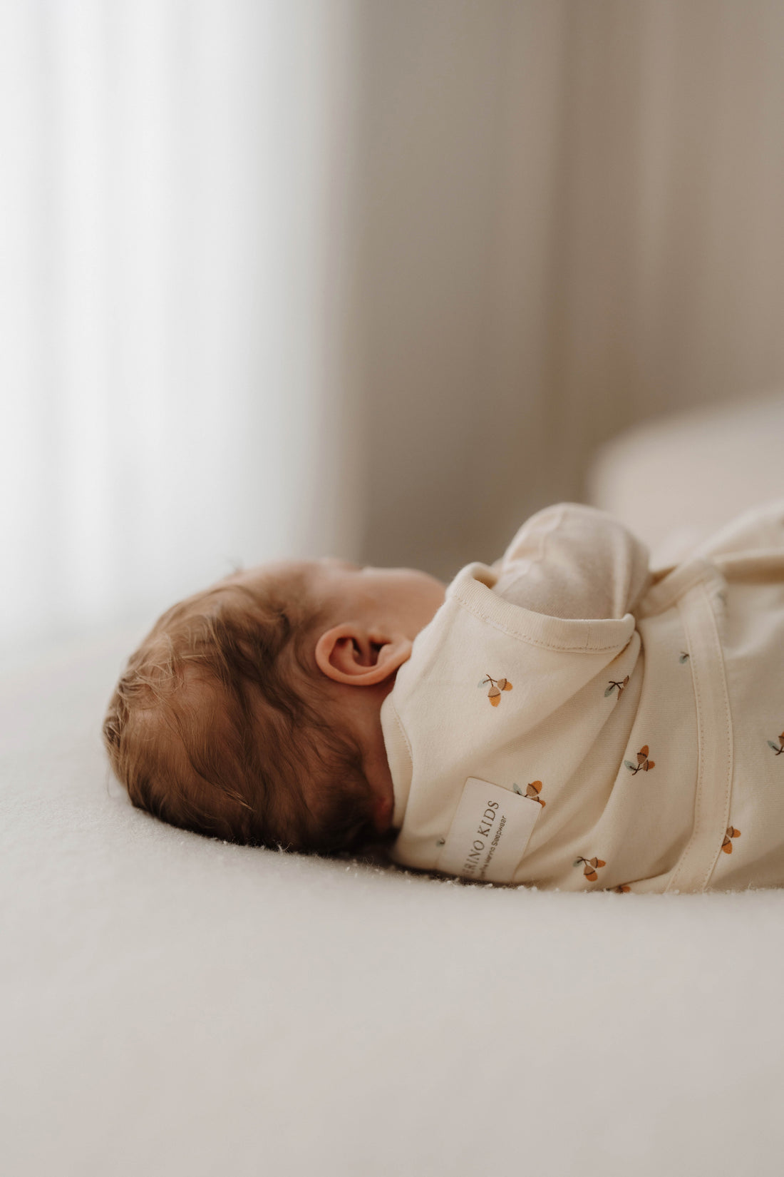 Merino Kids Go Go Bag All Seasons - Woodland Acorns White Childrens Sleeping Bag from Jamie Kay NZ