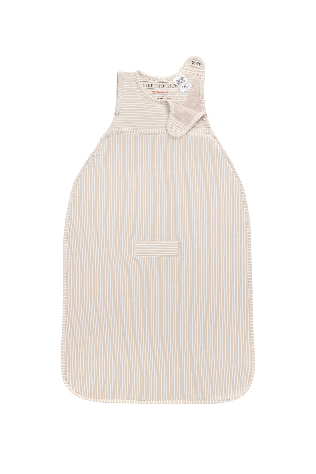 Merino Kids Go Go Bag All Season Merino - Sandstone Stripe Childrens Sleeping Bag from Jamie Kay NZ
