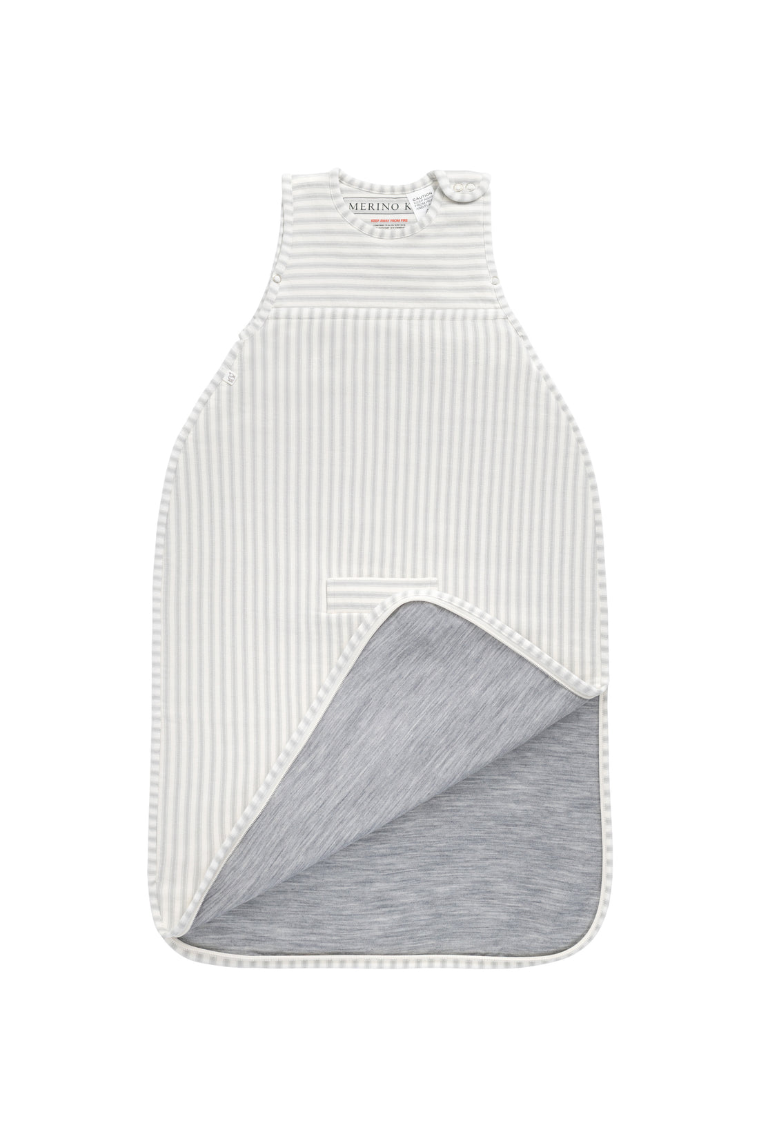 Merino Kids Go Go Bag - Duvet - Variegated Stripe Mist Childrens Sleep Gown from Jamie Kay NZ