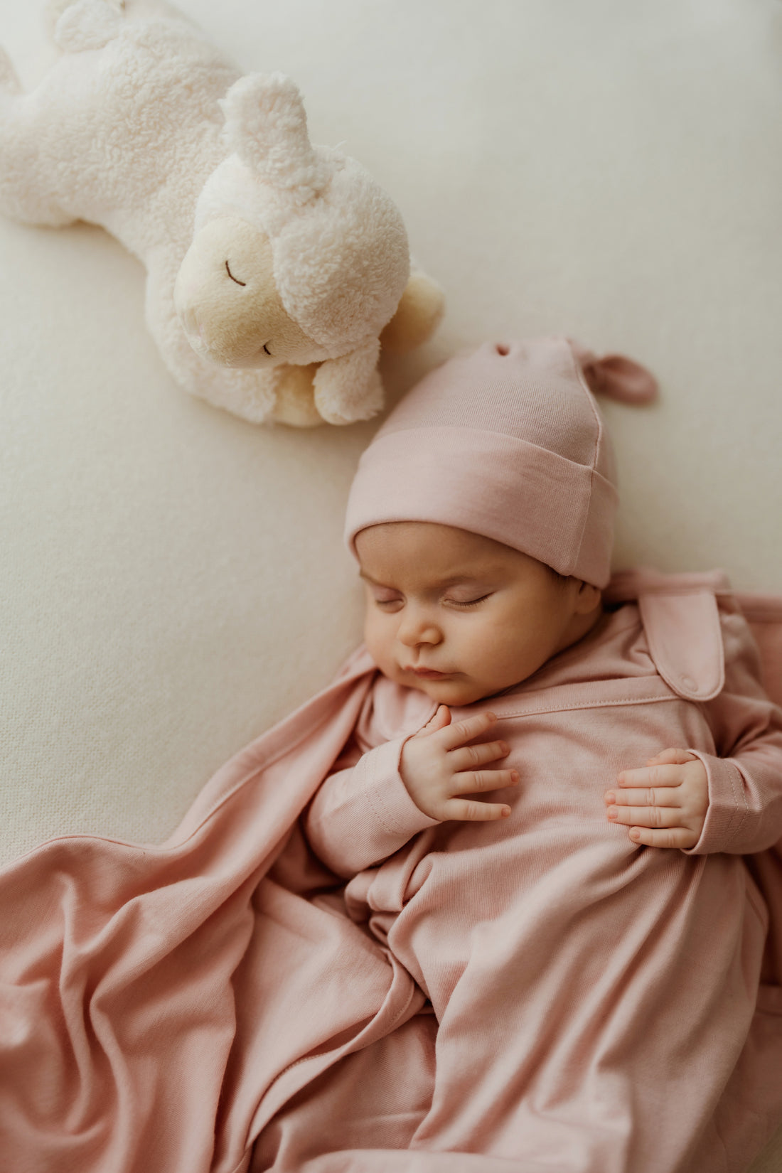 Merino Beanie - Cloud Pink Childrens Beanie from Jamie Kay NZ
