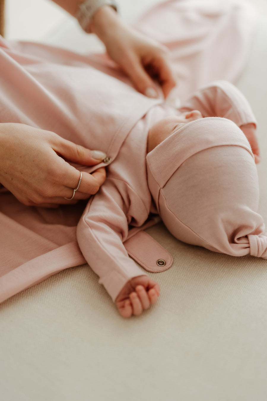 Cocooi Merino Babywrap - Cloud Pink Childrens Sleeping Bag from Jamie Kay NZ