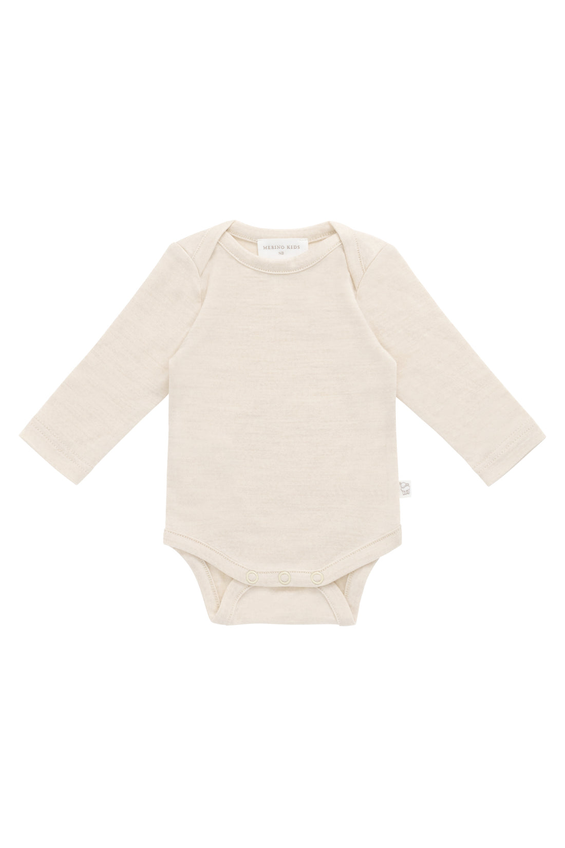 Merino Long Sleeve Envelope Bodysuit - Natural Childrens Bodysuit from Jamie Kay NZ