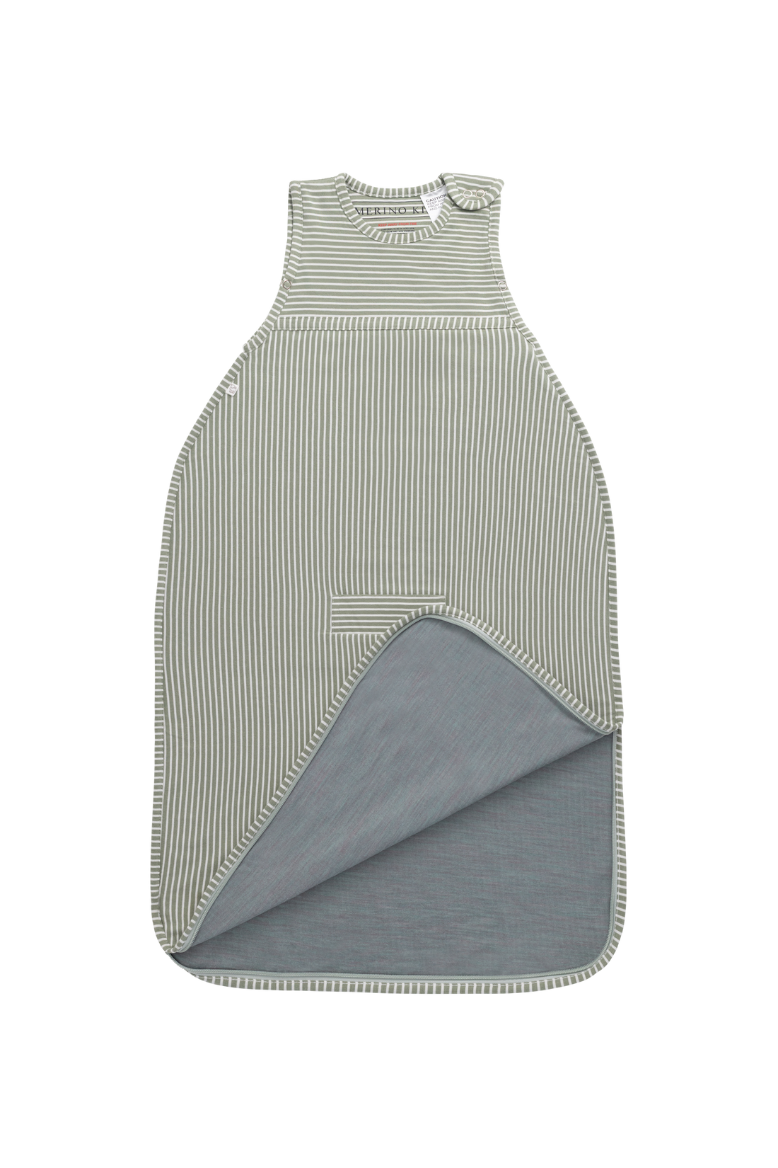 Merino Kids Go Go Bag - All Seasons - Olive Stripe Childrens Sleeping Bag from Jamie Kay NZ