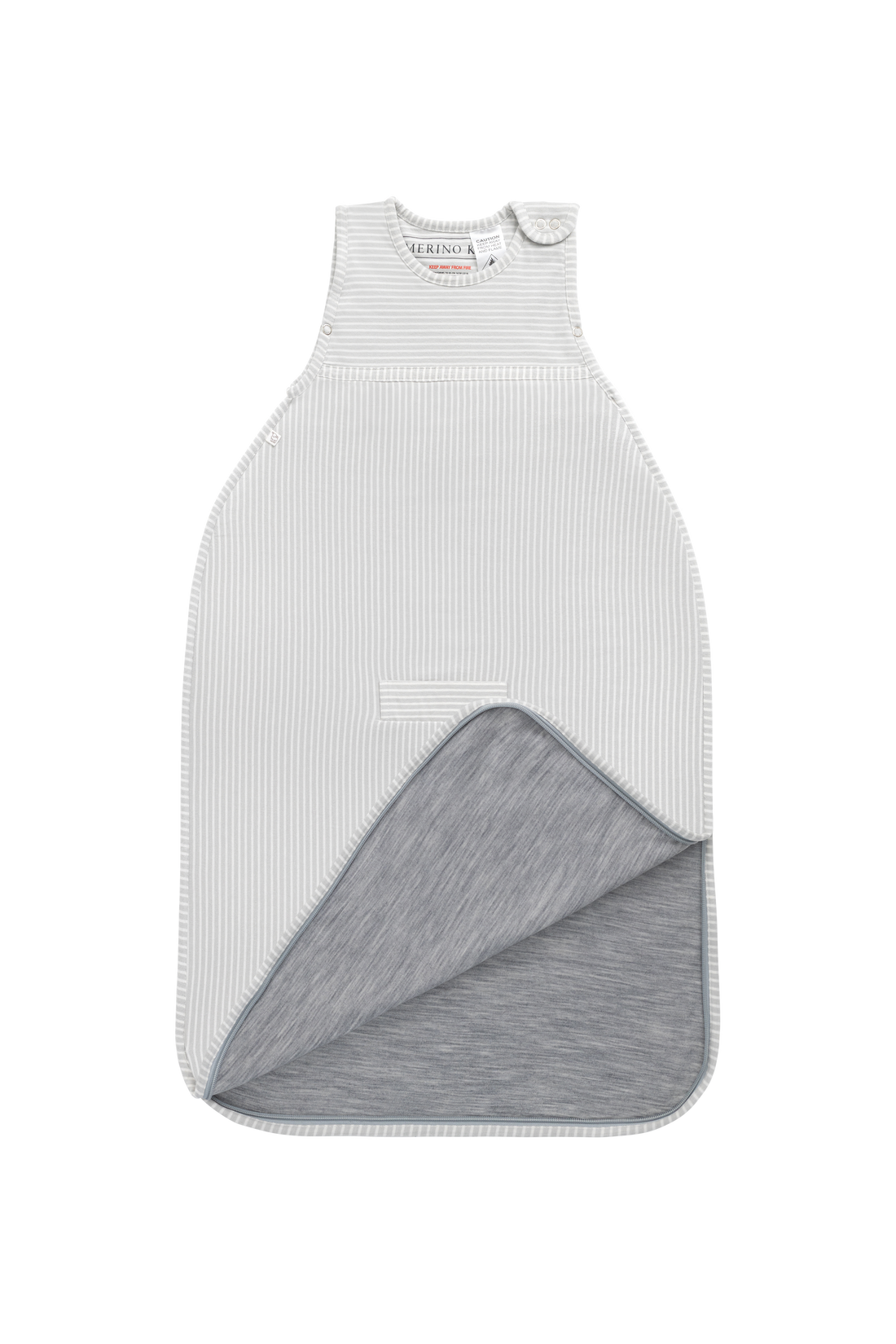 Merino Kids Go Go Bag - All Seasons - Turtle Dove Stripe Childrens Sleeping Bag from Jamie Kay NZ