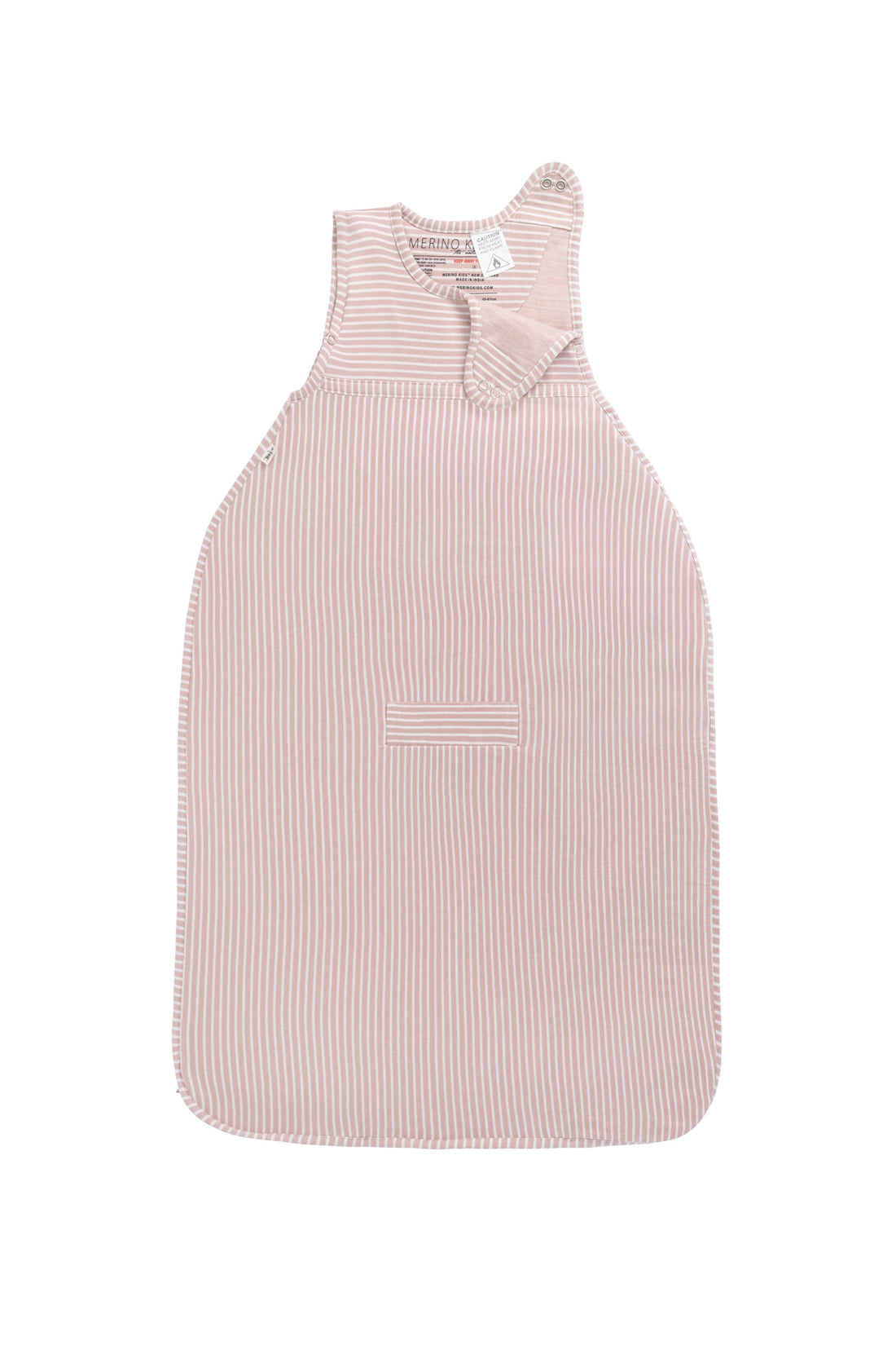 Merino Kids Go Go Bag - All Seasons - Misty Rose Stripe Childrens Sleeping Bag from Jamie Kay NZ