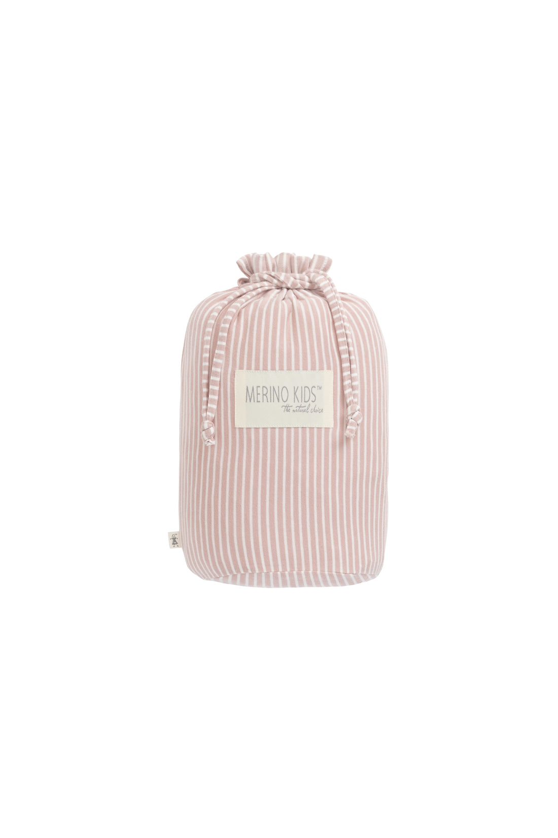Merino Kids Go Go Bag - All Seasons - Misty Rose Stripe Childrens Sleeping Bag from Jamie Kay NZ