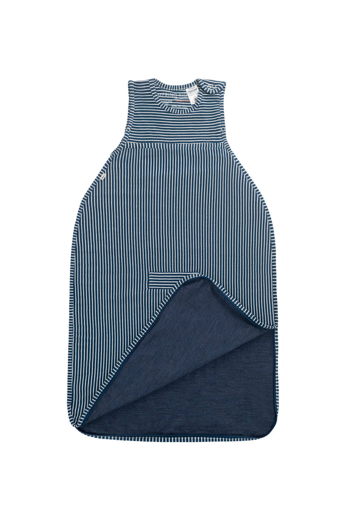 Merino Kids Go Go Bag - All Seasons - Navy Stripe Childrens Sleeping Bag from Jamie Kay NZ