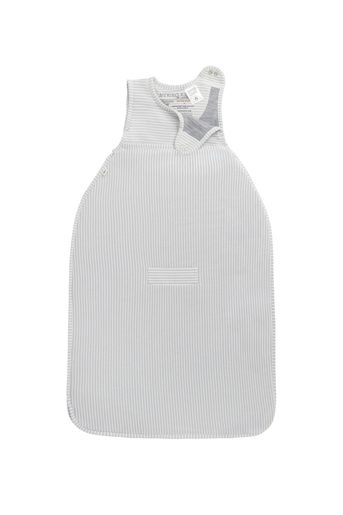 Merino Kids Go Go Bag - All Seasons - Turtle Dove Stripe Childrens Sleeping Bag from Jamie Kay NZ