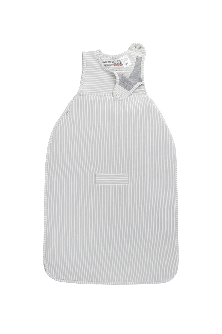 Merino Kids Go Go Bag - All Seasons - Turtle Dove Stripe Childrens Sleeping Bag from Jamie Kay NZ