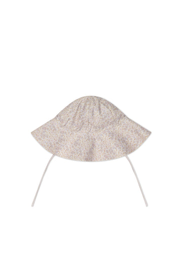 Noelle Hat - Amber Floral Lilac Ash Childrens Hat from Jamie Kay NZ