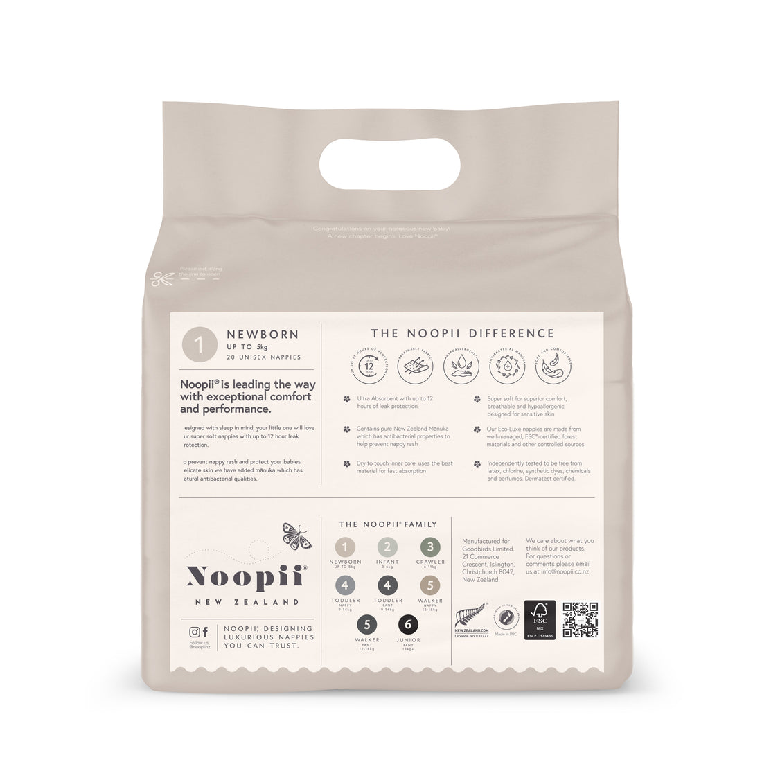 Noopii® Newborn Nappies Childrens Nappies from Jamie Kay NZ
