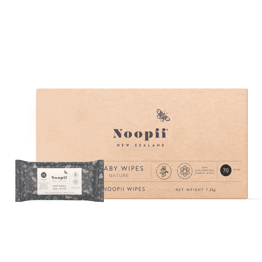 Noopii Natural Baby Wipes Childrens Wipes from Jamie Kay NZ