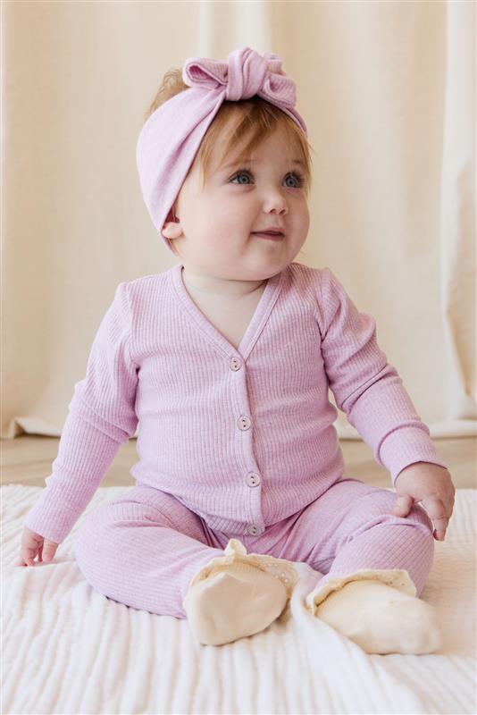 Organic Cotton Modal Cardigan - Orchid Marle Childrens Cardigan from Jamie Kay NZ
