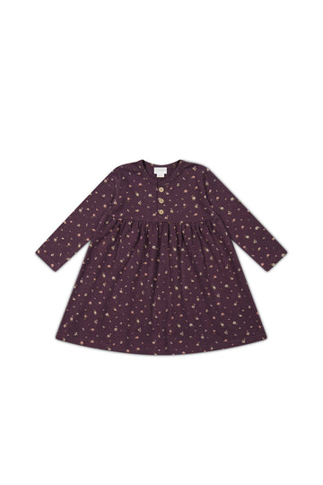 Organic Cotton Bridget Dress - Goldie Huckleberry Sparse Childrens Dress from Jamie Kay NZ