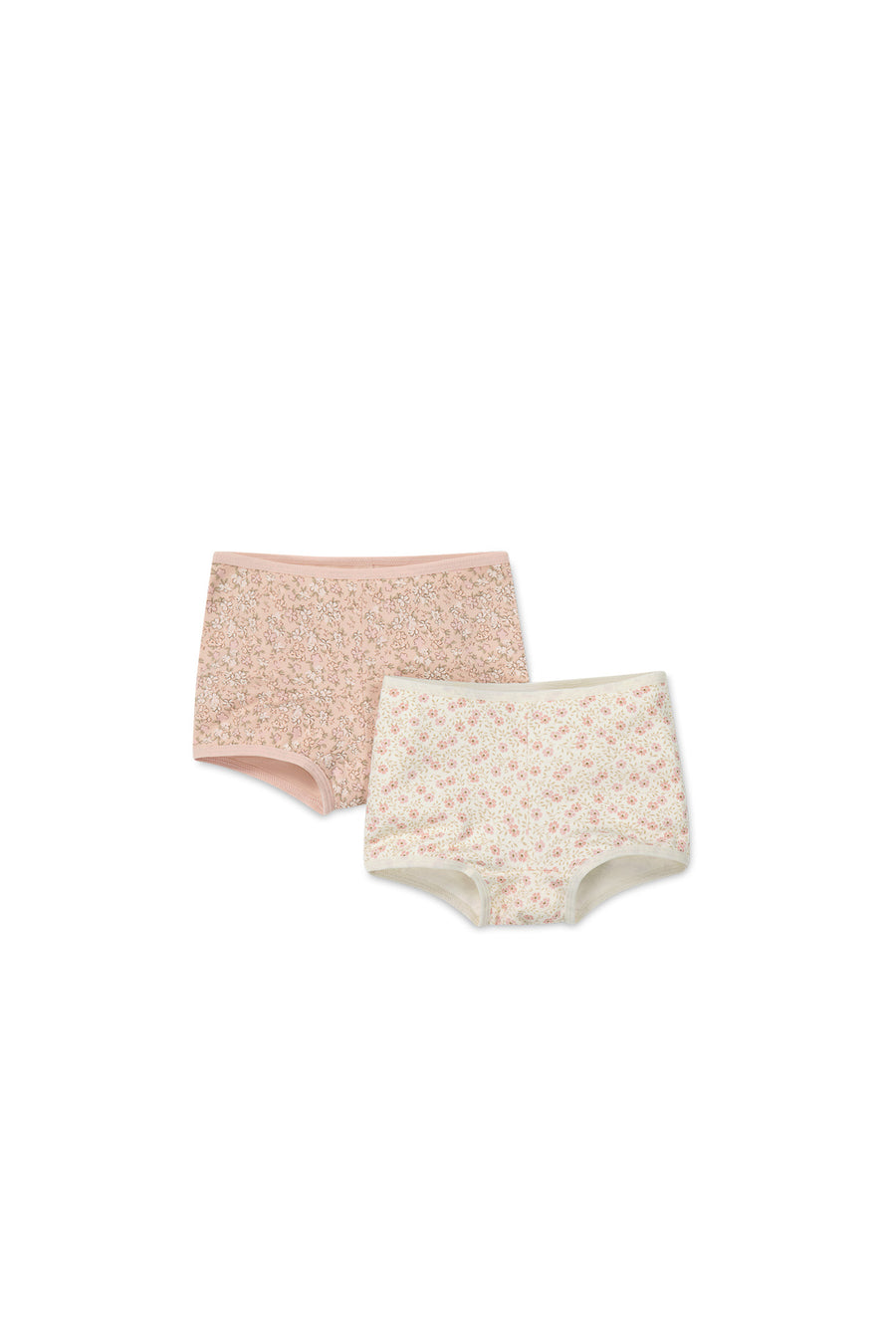 Organic Cotton 2PK Girls Shortie - Amber Rose/Emmy Egret Childrens Underwear from Jamie Kay NZ