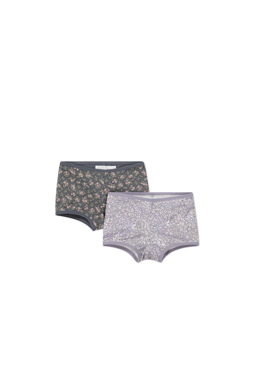 Organic Cotton 2PK Girls Shortie - April Lilac/Rosalie Floral Lava Childrens Underwear from Jamie Kay NZ