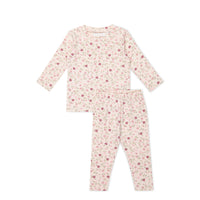 Organic Cotton Atlas Long Sleeve Pyjama Set - Berry Cream Adaline Berries Childrens Pyjama from Jamie Kay NZ