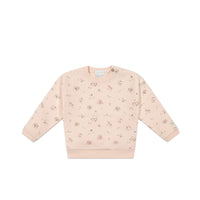 Organic Cotton Bobbie Sweatshirt - Petite Fleur Soft Peony Childrens Top from Jamie Kay NZ