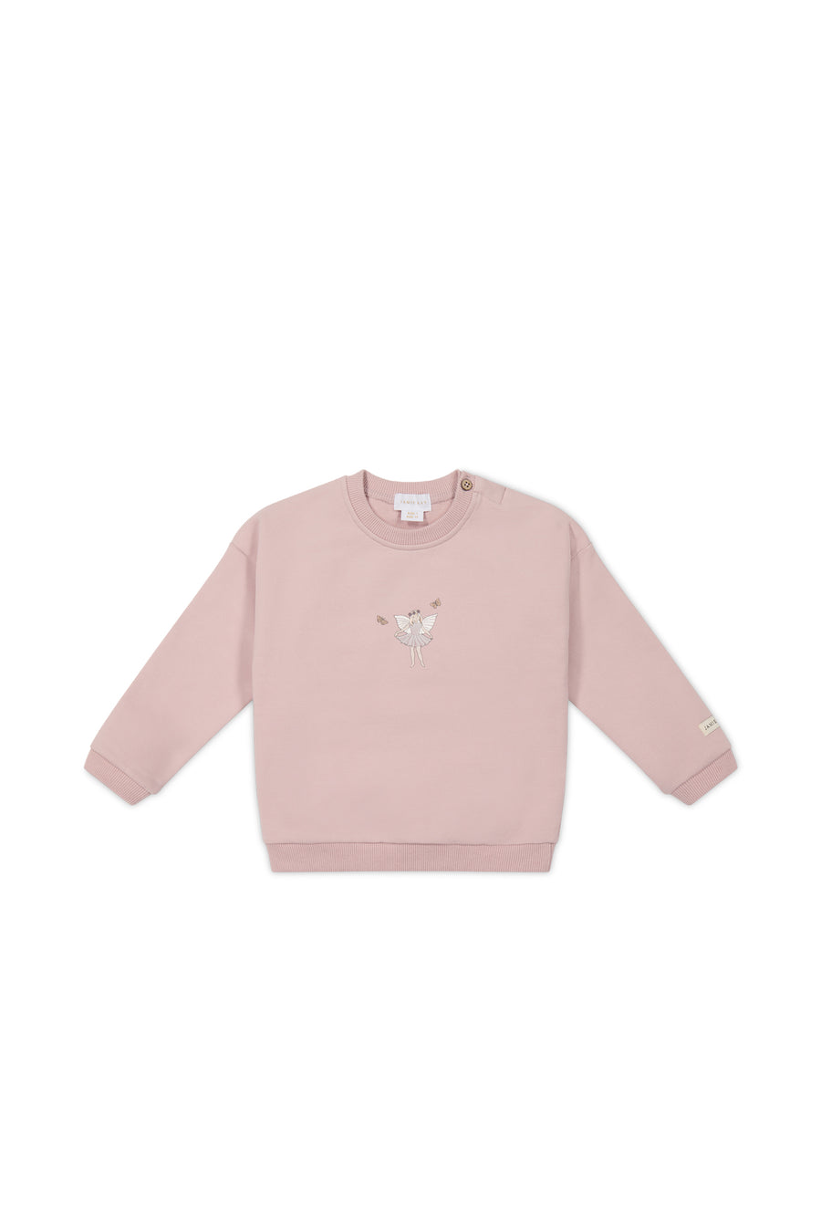 Organic Cotton Bobbie Sweatshirt - Shell Pink Fairy Childrens Top from Jamie Kay NZ