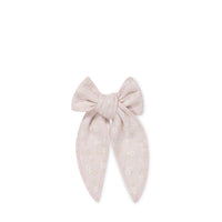 Organic Cotton Bow - Addie Lilac Childrens Hair Bow from Jamie Kay NZ