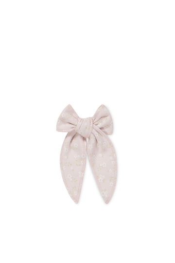 Organic Cotton Bow - Addie Lilac Childrens Hair Bow from Jamie Kay NZ