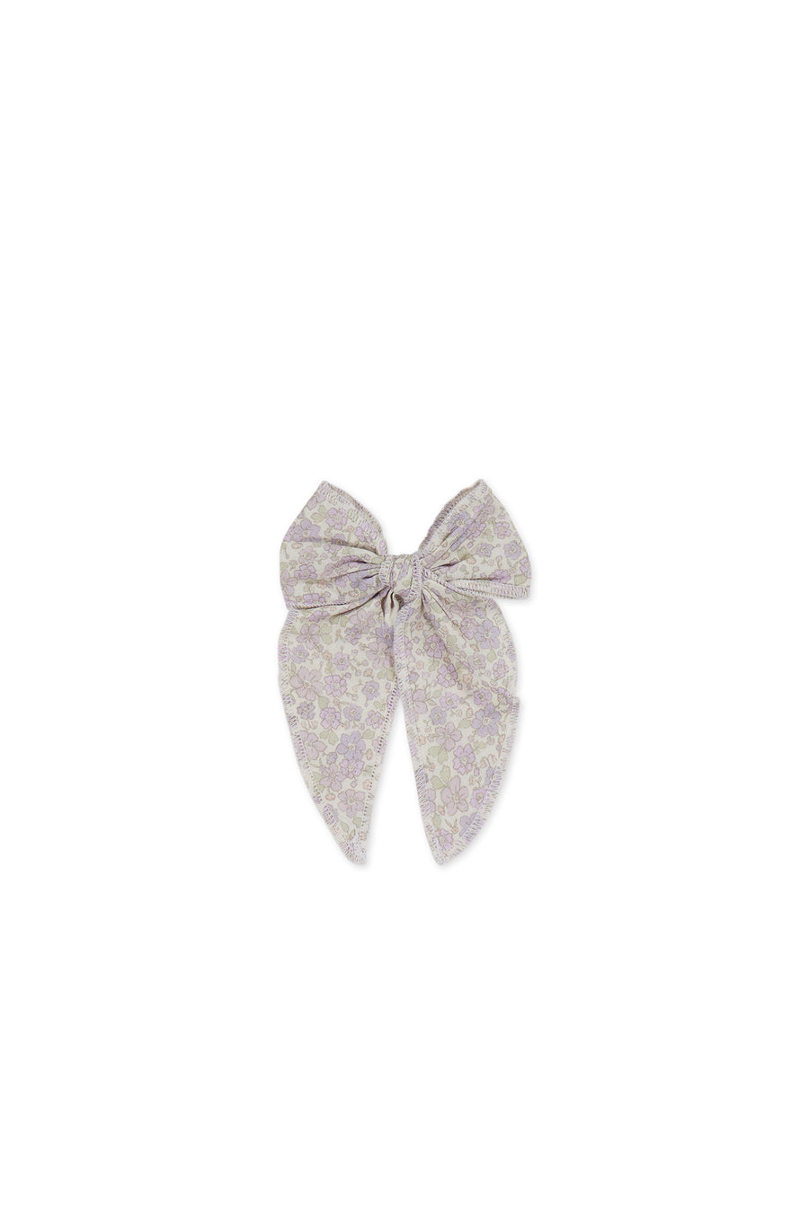 Organic Cotton Bow - Chloe Lavender Childrens Hair Bow from Jamie Kay NZ