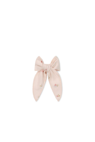Organic Cotton Bow - Meredith Morganite Childrens Hair Bow from Jamie Kay NZ