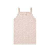 Organic Cotton Singlet - Rosalie Field Rose Childrens Singlet from Jamie Kay NZ