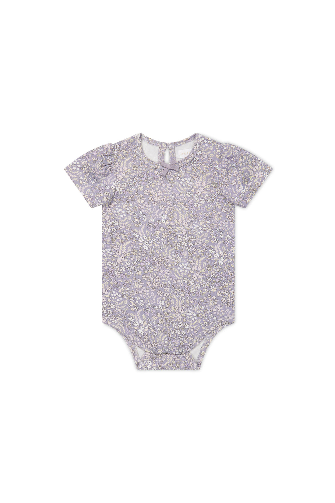 Organic Cotton Cap Sleeve Bodysuit - April Lilac Childrens Bodysuit from Jamie Kay NZ