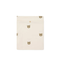 Organic Cotton Cot Sheet - Bobbie Bear Tofu Childrens Cot Sheet from Jamie Kay NZ