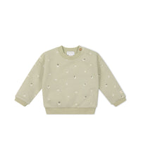 Organic Cotton Damien Sweatshirt - Fresh Apples Abbey Medium Childrens Sweatshirting from Jamie Kay NZ