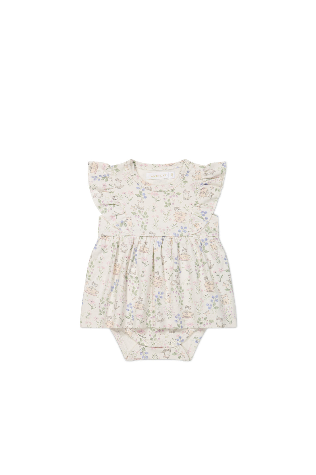 Organic Cotton Elianna Playsuit - Moons Garden Lavender Childrens Playsuit from Jamie Kay NZ