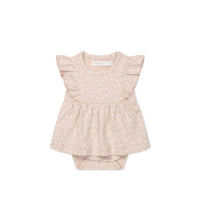 Organic Cotton Elianna Playsuit - Rosalie Field Rose Childrens Playsuit from Jamie Kay NZ